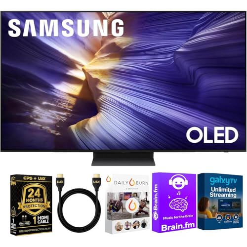 Samsung QN77S90FKIT1 OLED S90F 4K Smart TV Bundle Ultra Thin Design, HDR+, 144Hz Gaming, Alexa Built-in, AI Up