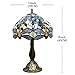WERFACTORY Tiffany Lamp Sea Blue Yellow Stained Glass Dragonfly Style Table Lamp Nautical Reading Desk Bedside Light 12X12X18 Inches Decor Bedroom Living Room Home Office S128 Series