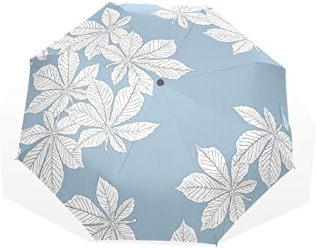 THUNANA leaf pattern 3 Folds Windproof Anti-UV Umbrella，Repel Windproof Travel Umbrella with Teflon Coating