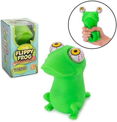 Squishy Eye Popping Frog By Funky Toys | Large Squeeze Toy | Stress Relief Game | Peepers Fidget Toy | Anxiety Reducer Sensory Play | Great Gift For Toddlers Boys &amp; Girls | Suitable For Autism &amp; ADHD