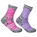 YUEDGE Women's Cushion Cotton Crew Socks Performance Athletic Hiking Socks(2 Pairs/Pack)