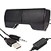 Portable Mini Clip-On USB 3.5 mm Powered Stereo Speaker 3.5 mm Detachable Multimedia Soundbar for Notebook Laptop PC Desktop Tablet Black