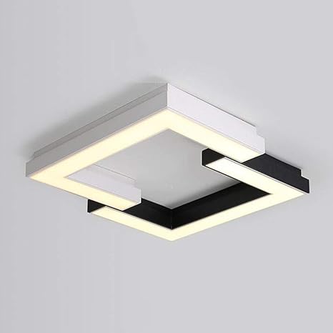CAI Luz de Techo - Cuadrado en Blanco y Negro Combinación Led Cuerpo de