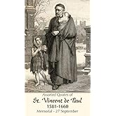 St. Vincent de Paul LAMINATED Holy Card (5-pack) with Two Free Prayer Cards Included