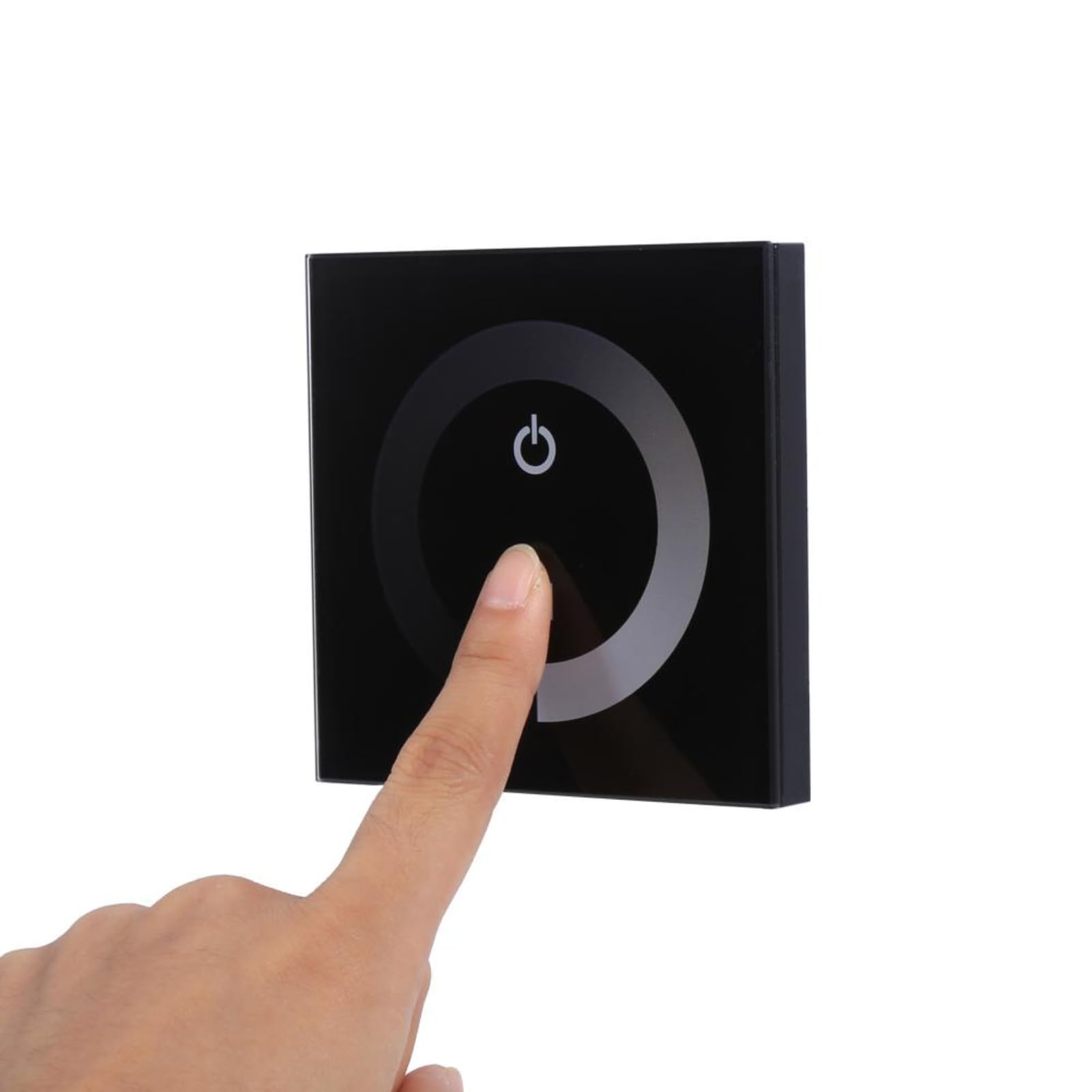 Jadeshay Dimmer Switch, Dimmer Wall-Mounted Touch Panel Controller DC 12V-24V Brightness Adjustable Dimmer Touch Panel Dimmer Wall Switch Controller LED Light Strip Single Color Dimmer Switch (Black)
