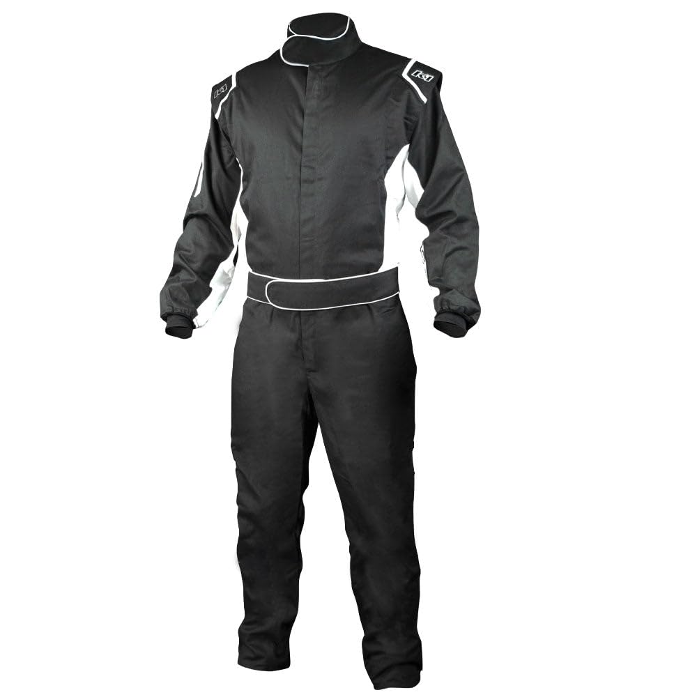 Photo 1 of K1 Challenger Adult FR Cotton Fire Suit - SFI 3.2A/1 - Black, White - 2XL