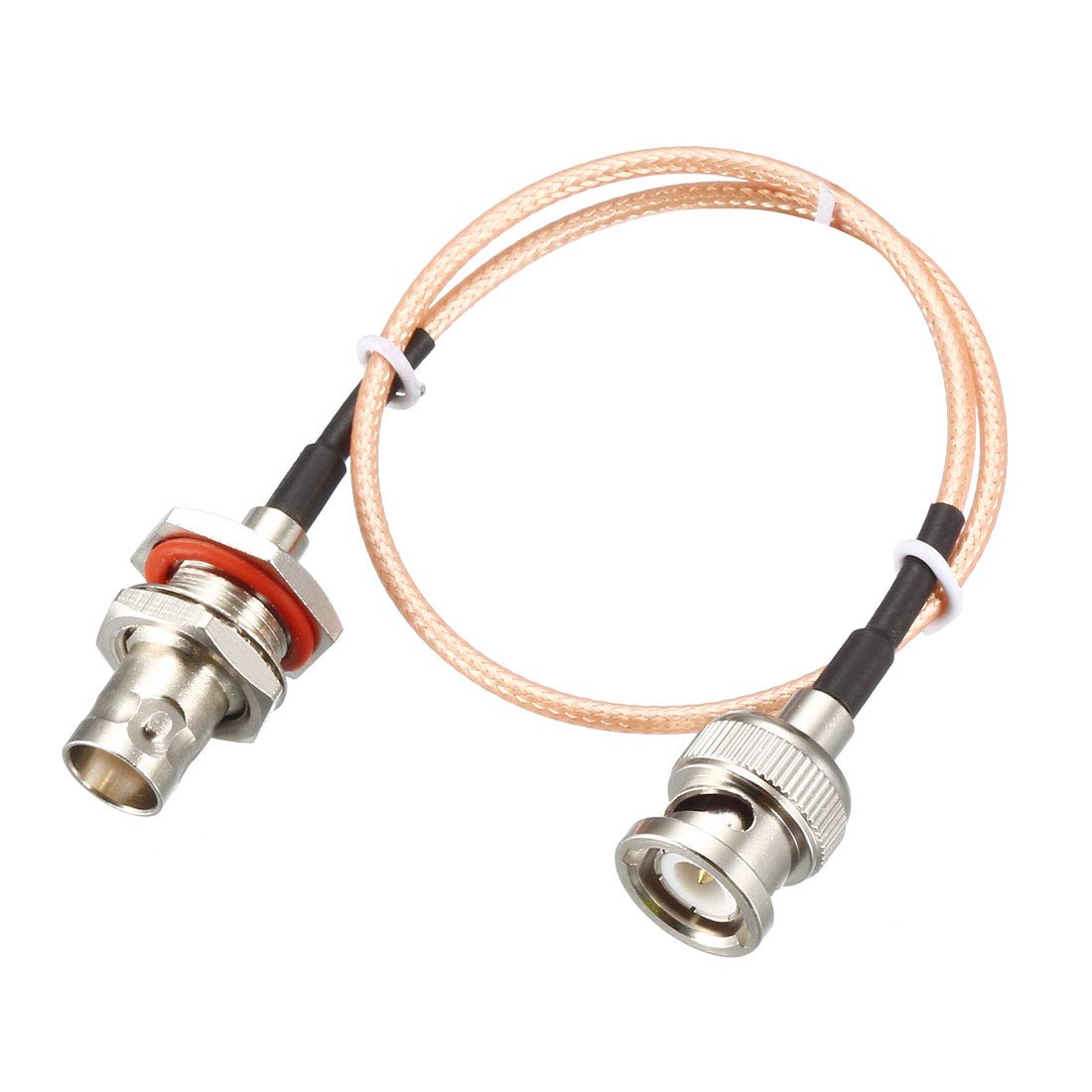 sourcing map BNC Bulkhead Female to BNC Male RG316 RF Coaxial Extension Cable 50 Ohm 1 Feet for Video Signals,CCTV,DVR,Camera