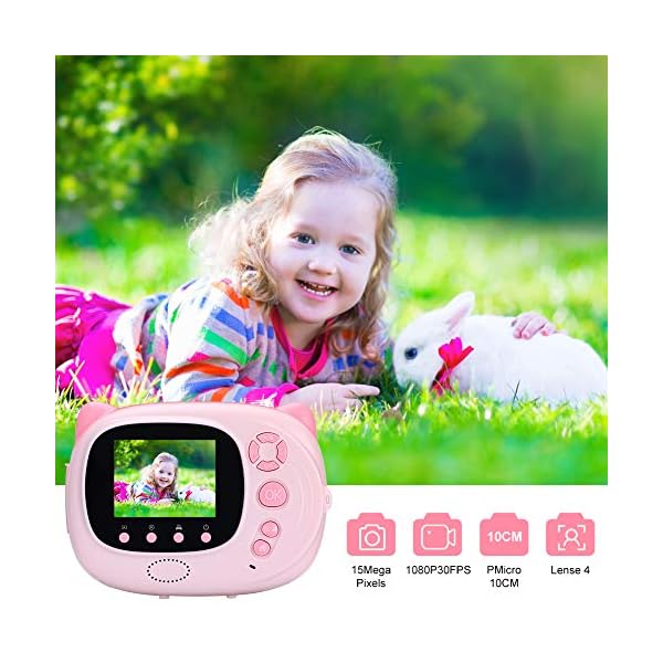 Sofortbildkamera,Kinderkamera Digitale Kamera für Kinder 15MP 1080P HD Instant Print-Kamera 2,4 Zoll Display Autofokus… – Bild 3