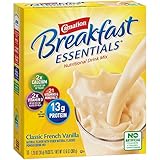 Carnation Breakfast Essentials, Classic French Vanilla Powder, 1.26 Ounce Envelope, 10 count, (Pack of 6)