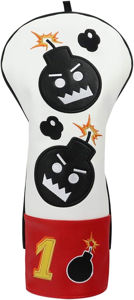 Craftsman Golf Red & White Big Bomb Golf Club Driver Headcover Fairway Wood Hybrid Rescue PU Leather Head Covers (Driver Cover #1) : Sports & Outdoors