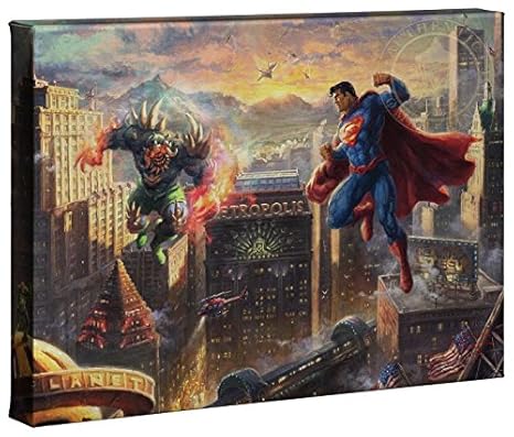 Thomas Kinkade Studios Superman Man Of Steel 10 X 14 Gallery Wrapped Canvas