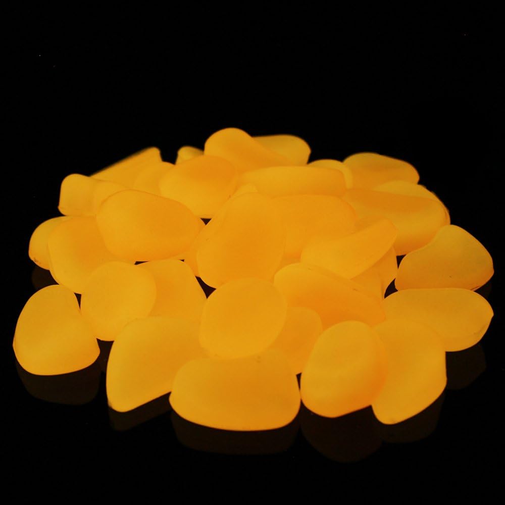Glow in The Dark Gravel Pebbles, Fish Tank Aquarium Pebbles, Glow Stones Rocks, Glowing Pebbles Luminous Stones for Outdoor Garden Gift Decoration,2-3cm(4/5''-1 1/2''), 305g/0.67lbs, Orange Red