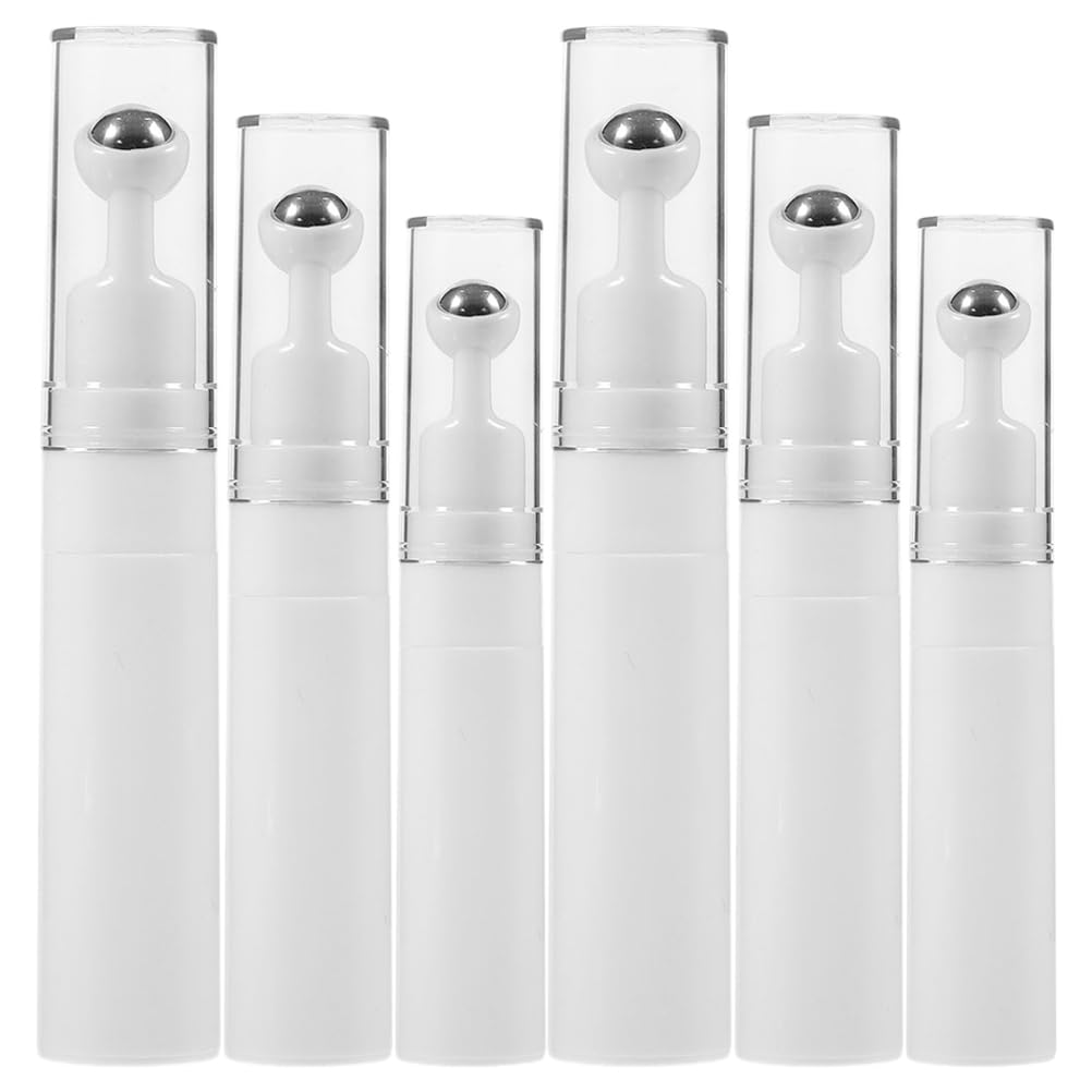 minkissy 6pcs Eye Cream Roller Bottles Empty - Essential Oil Applicator Roll on Refillable Cream Bottles Eye Essence Roller Ball Massage for Women
