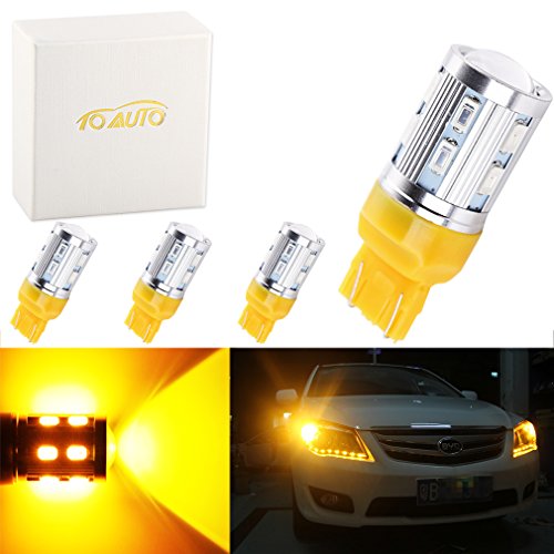 ToAUTO 4 X 7443 7440 W21/5W Auto Car LED Bulb Turn Signal Light - DC 12V CREE XPE Yellow