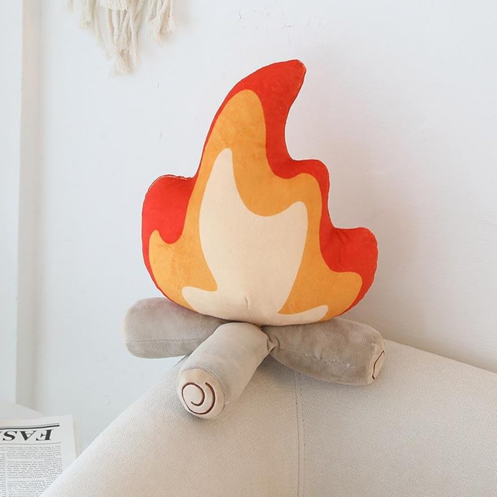 NatureMan 30cm Funny bonfire Plush Toys,Soft Simulation Fire Pile Flame Pillow,Fake Fire Firewood Plush Pillow for Outdoor Camping Room Decor Kids Gifts