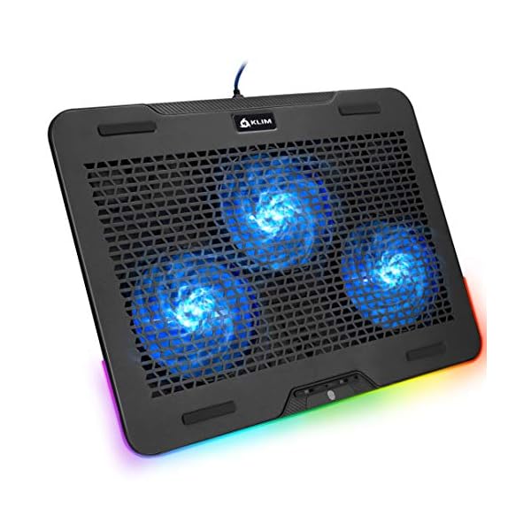 KLIM-Aurora-Laptop-Cooling-Stand-with-RGB-backlighting-11-17-Gaming-Laptop-Cooling-Pad-For-Desk-USB-Powered-Fan-Stable-And-Sturdy-Aluminum-Build-Compatible-Mac-And-PS4-NEW-2021 KLIM Aurora + Laptop Cooling Stand with RGB backlighting + 11" - 17" + Gaming Laptop Cooling Pad For Desk + USB Powered Fan + Stable And Sturdy Aluminum Build + Compatible Mac And PS4 + NEW 2022