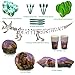 Dinosaur Party Supplies Set | Party In A Box | Serves 16 | 120+ Pieces | Decorations and Tableware | Dinosaur Happy Birthday Banner with Confetti Balloons | Disposable Tableware Set