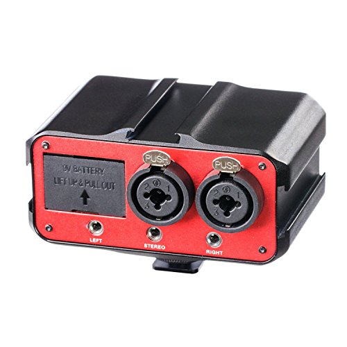 DSLR Preamp, Audio Mixer, Saramonic PAX1 2Channel Microphone Adapter