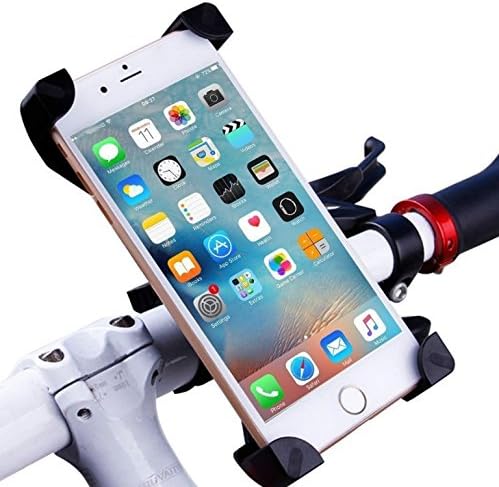 ERIOTPY Bike Mount, Universal Cell Phone Bicycle Rack Handlebar &amp; Motorcycle Holder Cradle for iPhone 6 6(+) 6S 6S plus 5S 5C, Samsung Galaxy S3 S4 S5 S6 S7 Note 3/4/5,Nexus,HTC,LG,BlackBerry,Black