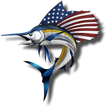 Amazon.com: USA Marlin Fish Sticker Patriotic American 