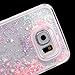 Samsung Galaxy S7 Edge case,Crosstree Liquid, Appmax Cool Quicksand Moving Stars Bling Glitter Floating Dynamic Flowing Case Liquid Cover for galaxy s7 edge. (Heart Pink)