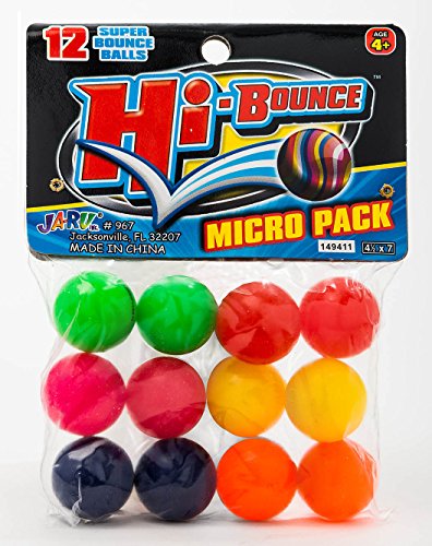Hi Bounce Balls (1 Pack of 12) by 2Chill. Fun Colored Bouncing Balls Super High Up! 967-1
