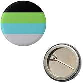 Quoiromantic Pride Flag Pin 1” Round Circle Shape Metal Button Pin Badge Pinback 1 inch Pin 25 mm 2.5 cm