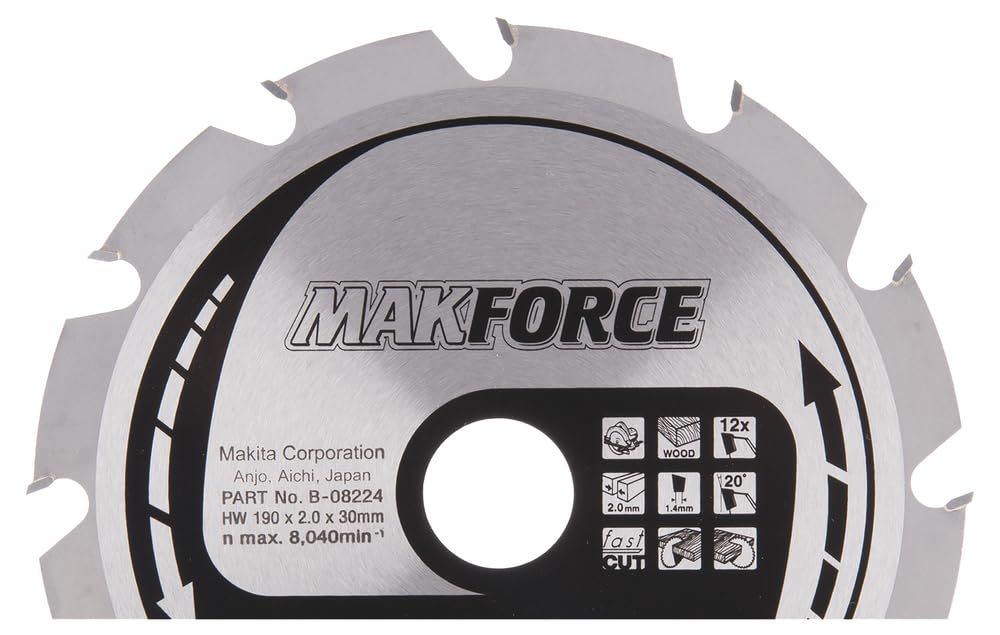Makita B-32144 MAKFORCE TCT Saw Blade 190x15.88x12T