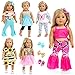 Ecore Fun 14 Pcs 18 Inch Doll Clothes Dresses Summer Casual Wear Oufits Pjs for 18 Inch Girl Doll Clothes with Hair Clips Birthday Gift for Kids