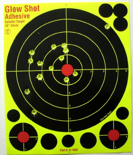 50 Pack - 10" Adhesive DayGo Reactive Splatter Targets - Glowshot - with 500 cover up patches