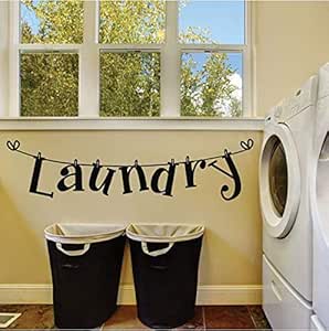 WANGCAI Cuarto De Lavandería Etiqueta De Pared De Vinilo Señales De