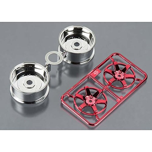Tamiya #54553 Red Plated 6-Spoke Wheels - 26mm Width / Offset +6 (2) for Tamiya Miscellaneous