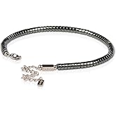 Casvia Mens Bracelets made of hematite with an adjustable chain Handmade men's jewelry suitable for casual and business occasions and a great gift choice