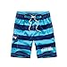 Men's Swim Trunks Quick Dry Stripe Board Shorts Swimwear Beach Shorts with Pockets