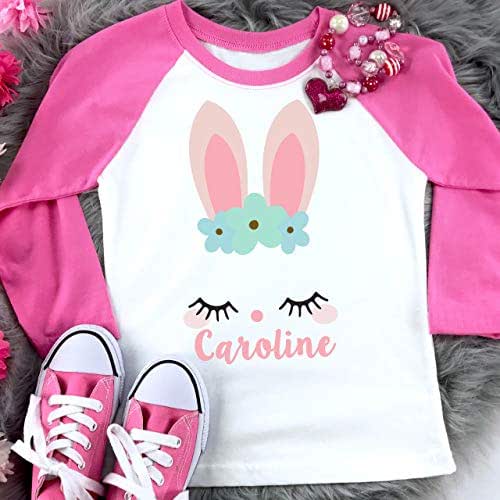 Easter Shirt Girls Personalized Shirt Bunny Girl Pink