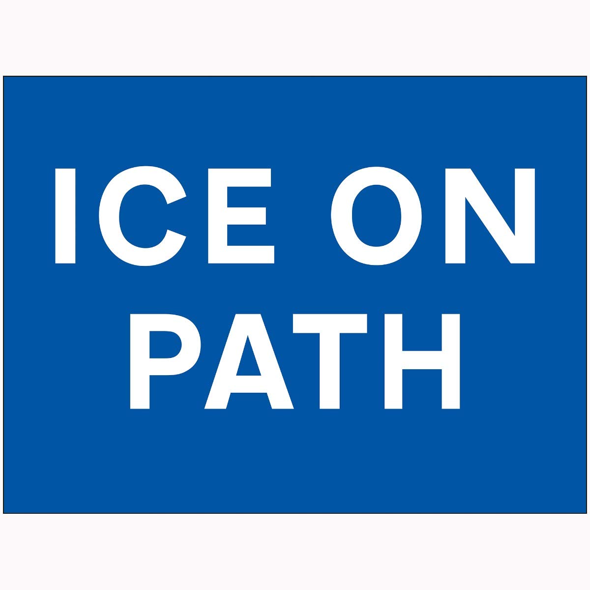 V Safety Ice On Path Sign - 600mm x 450mm - 2mm Rigid Plastic