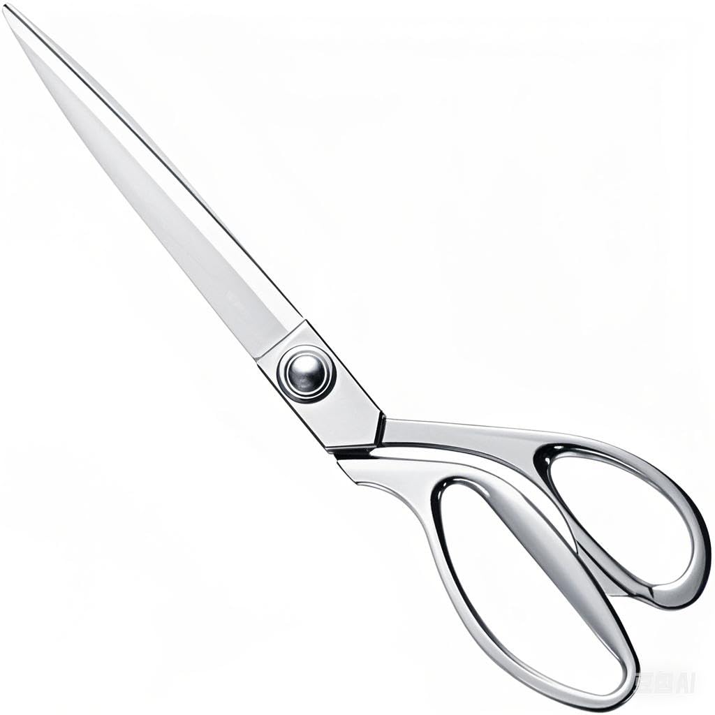 10.5'' Silver Stainless Steel Sharp Tailor Clothing Scissors Barbecue Cut Adjustable Kitchen Scissors Fabric Heavy Duty for Tailoring, Craft, Household and Kitchen