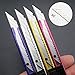 Fatmingo 30 Degree Snap Off Blades Auto-Lock Utility Knife 9mm with 10 Extra Replacements (Silver/Yellow/Blue/Pink Pack of5)