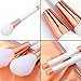 Summifit 15 Pcs Makeup Brushes with Zipper Bag Powder Foundation Contour Blending Eyeshadow Concealer Bronzer Lip Toiletry Kit (White Rose Gold)