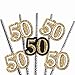 Adult 50th Birthday - Gold - Paper Straw Decor - Birthday Party Striped Decorative Straws - Set of 24