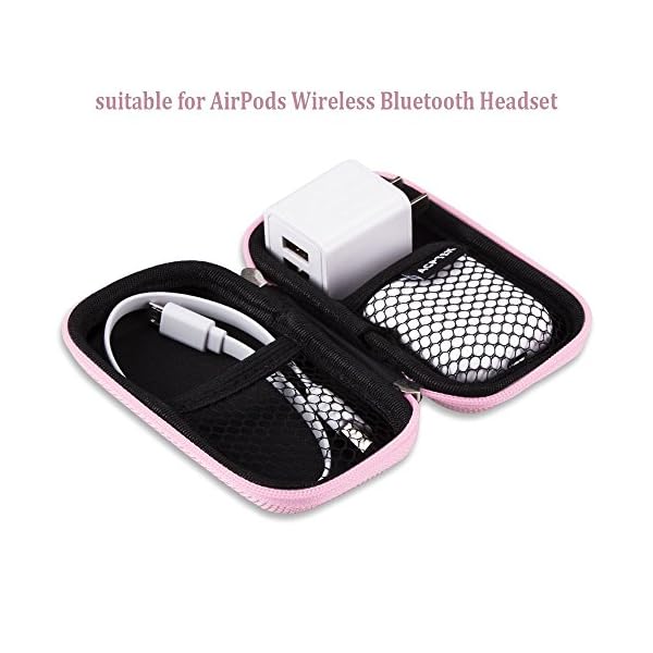 AGPTEK MP3 Player Case,Hard travel case for 1.8 inch MP3 Player,earphones USB cable memory card U disk-Pink - Image 5