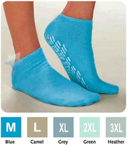 Salk SureGrip Terry Slipper Socks with Slip-Resistant Soles X-Large - Grey