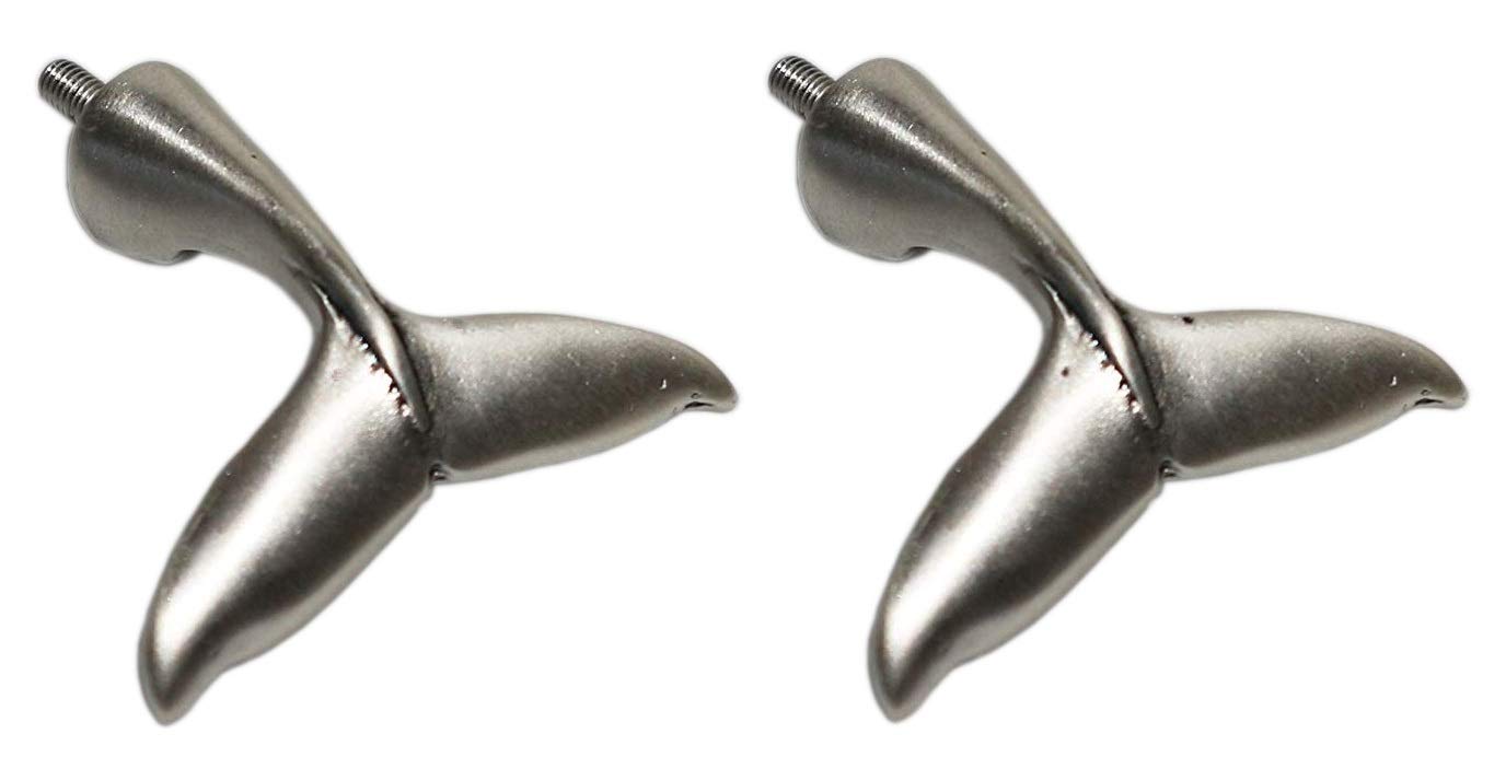 Silver plated Whale Tail Designer Knobs - Unique original model handmade by Italian craftsman - Ideal for furniture, chest of drawers, cupboards, sideboards and wardrobes - Size: Inch 1,5 x 1,4 x 0,6