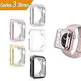 [5-PACK] Apple Watch 38mm Case, iHYQ Ultra Slim Plated TPU Flexible Lightweight Case Protective Bumper Cover for Apple iWatch Series 1, Series 2, Series 3 (38mm 5-Pack)