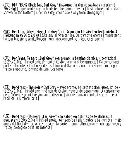 Der-Franz Schwarztee „Earl Grey“ in klassischen Teebeuteln, 4 Packungen (80 Teebeuteln x 2,0 g) – Bild 6