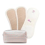 Hesta FDA Registered Organic Reusable/Washable Cloth Pantyliners 3pads with Waterproof Wet Bag PMS Relief (Brown)