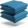 Mezzati Brushed Microfiber Bed Sheet Set - Ultra Soft and Lightweight for Ultimate Sleep Comfort, Wrinkle Free and Color Fade Resistant, 4 Piece Set (Stunning Blue,Queen Size)