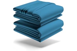 Mezzati Brushed Microfiber Bed Sheet Set - Ultra Soft and Lightweight for Ultimate Sleep Comfort, Wrinkle Free and Color Fade Resistant, 4 Piece Set (Stunning Blue,Queen Size)