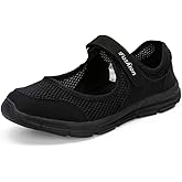 SAGUARO Women's Breathable Walking Shoes Ladies Fashion Mary Jane Sneakers Adjustable Working Nurse Shoes Lightweight Flats Roll I