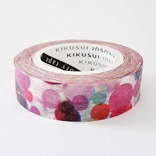 KIKUSUI Washi Paper Masking Tape/Corner of Life Series/Pink Dots/Blue Dots/Afternoon Sky (Pink Dots)
